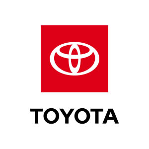 A red square with the word toyota underneath it.